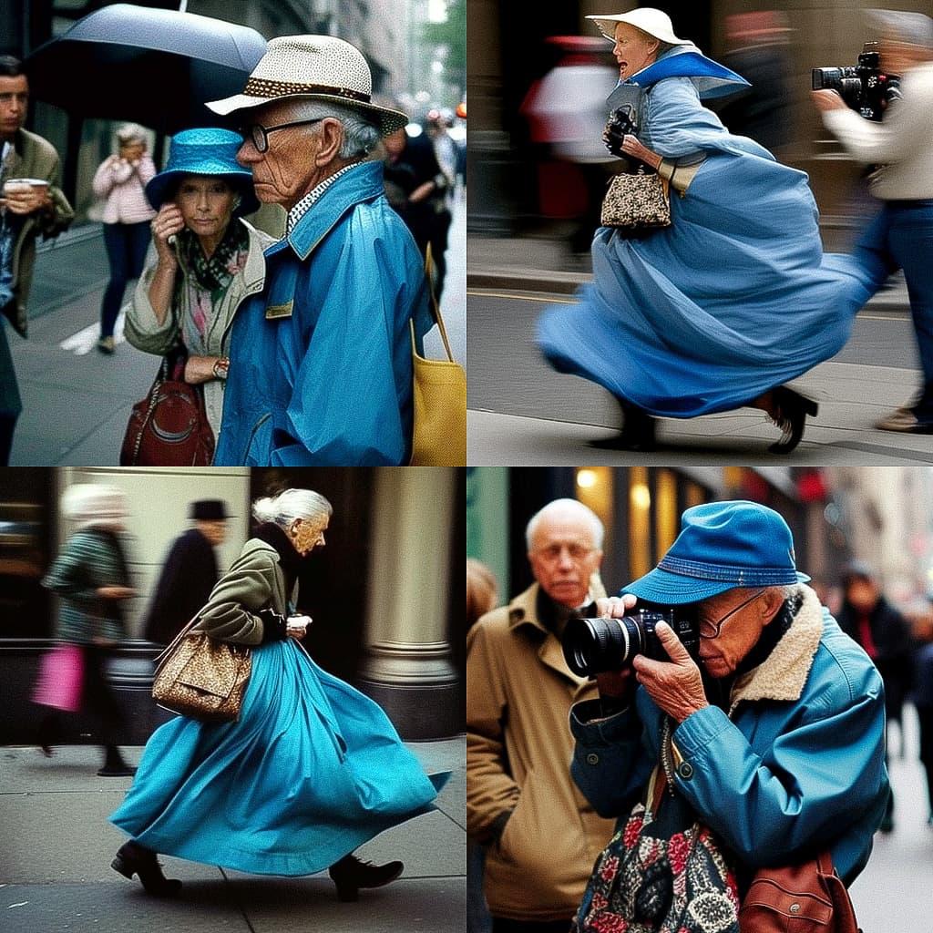 Bill Cunningham style, Midjourney V4, render 1 of 4