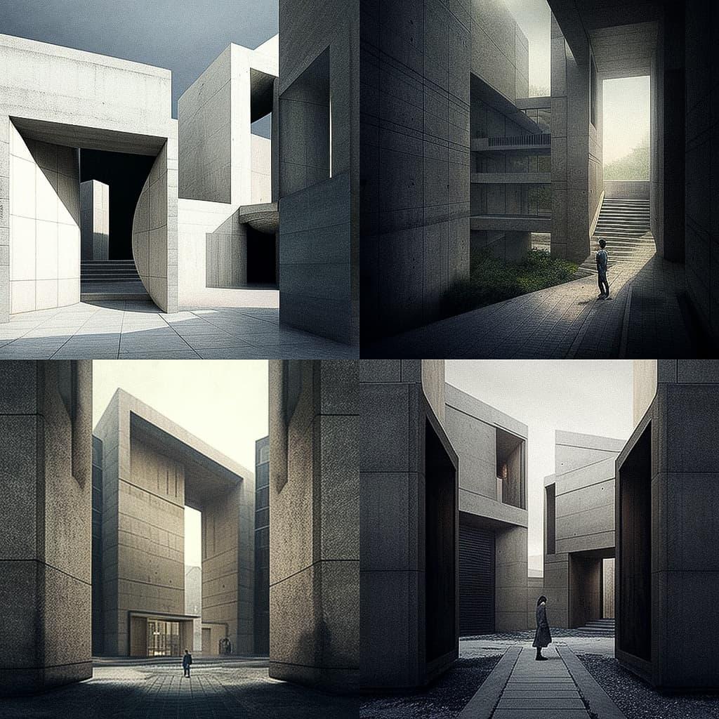 Billie Tsien style, Midjourney V4, render 1 of 4