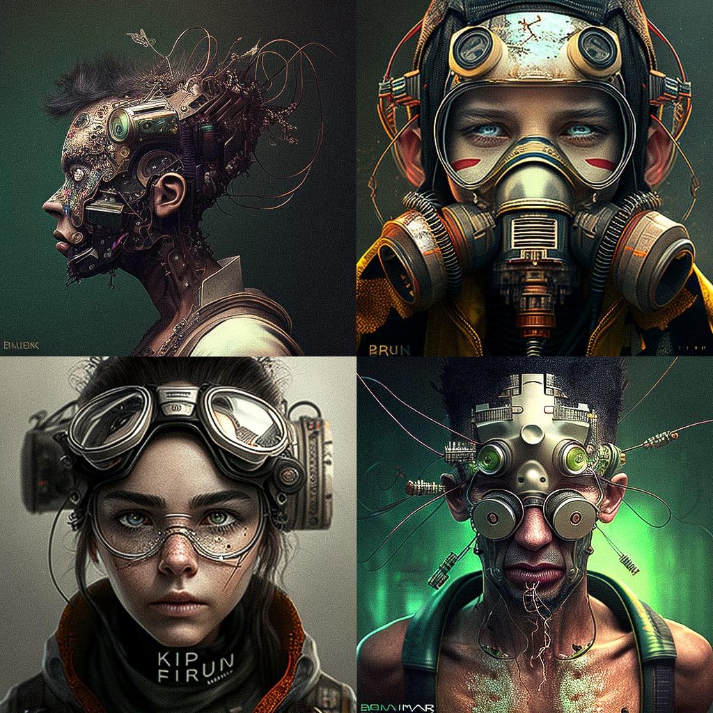 Biopunk style, Midjourney V4, render 1 of 4