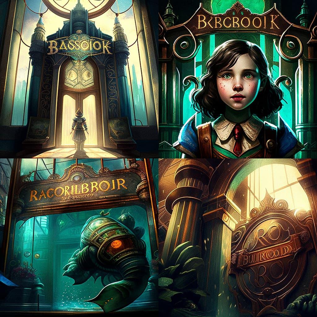 BioShock style, Midjourney V4, render 1 of 4