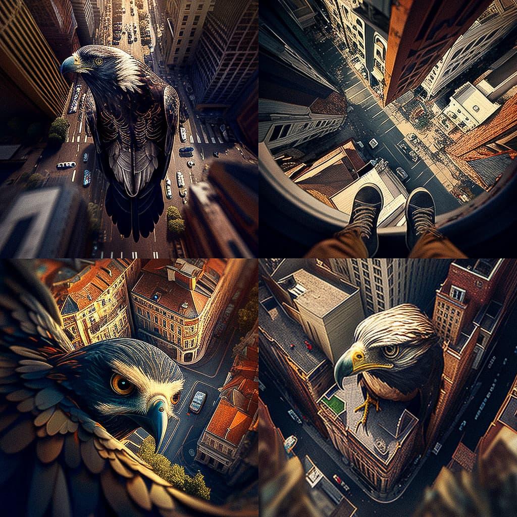 Bird's eye view style, Midjourney V4, render 1 of 4
