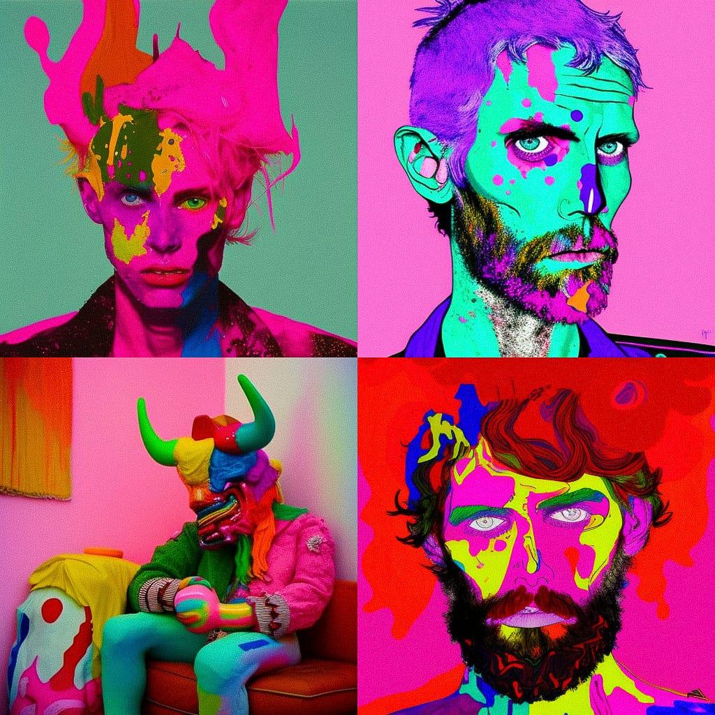 Bjarne Melgaard style, Midjourney V4, render 1 of 4