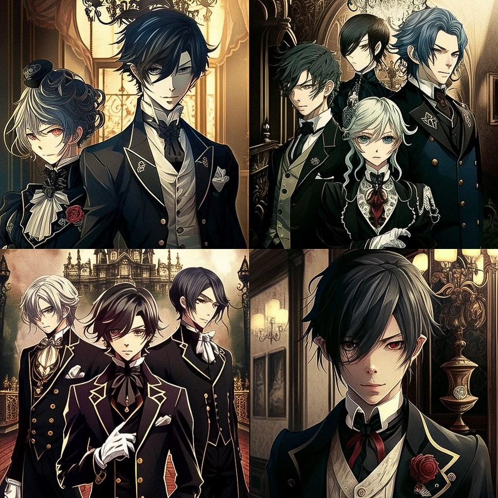 Black Butler style, Midjourney V4, render 1 of 4