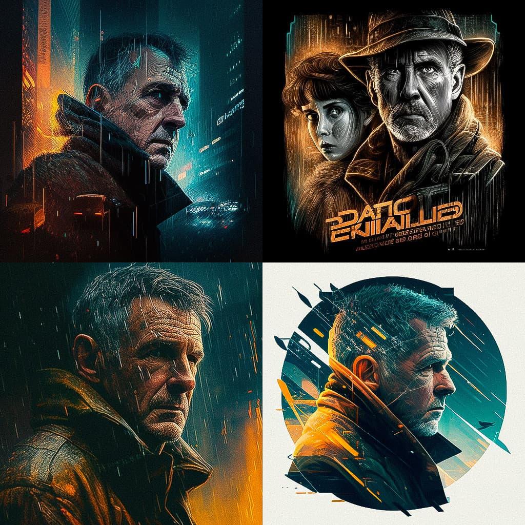 Blade Runner style, Midjourney V4, render 1 of 4