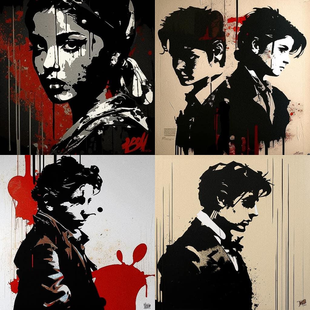 Blek le Rat style, Midjourney V4, render 1 of 4