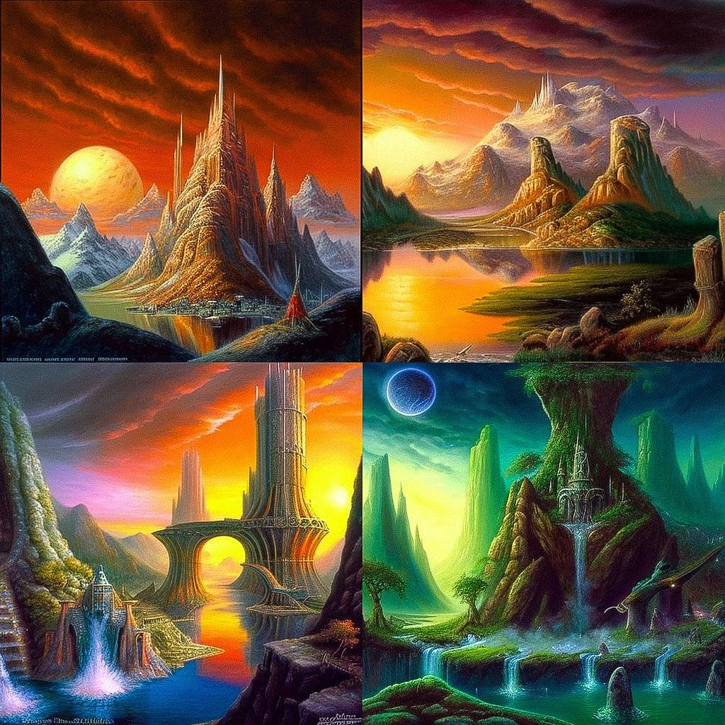 Bob Eggleton style, Midjourney V4, render 1 of 4