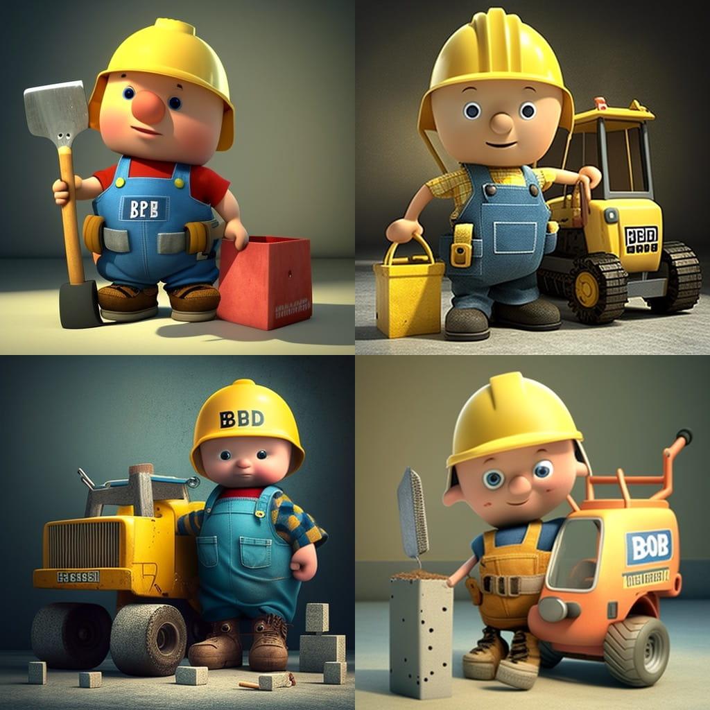 Bob the Builder style, Midjourney V4, render 1 of 4