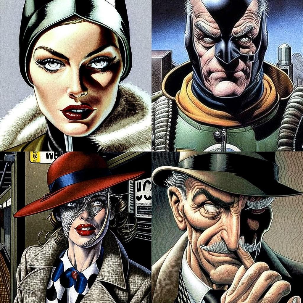 Brian Bolland style, Midjourney V4, render 1 of 4