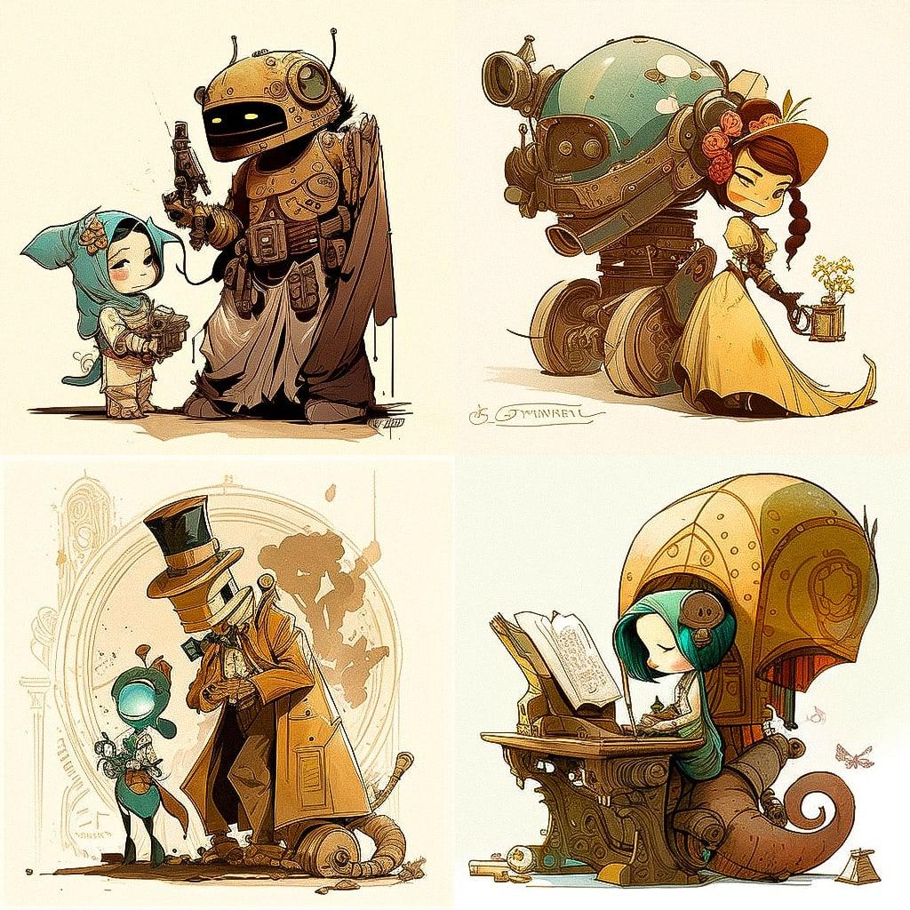 Brian Kesinger style, Midjourney V4, render 1 of 4