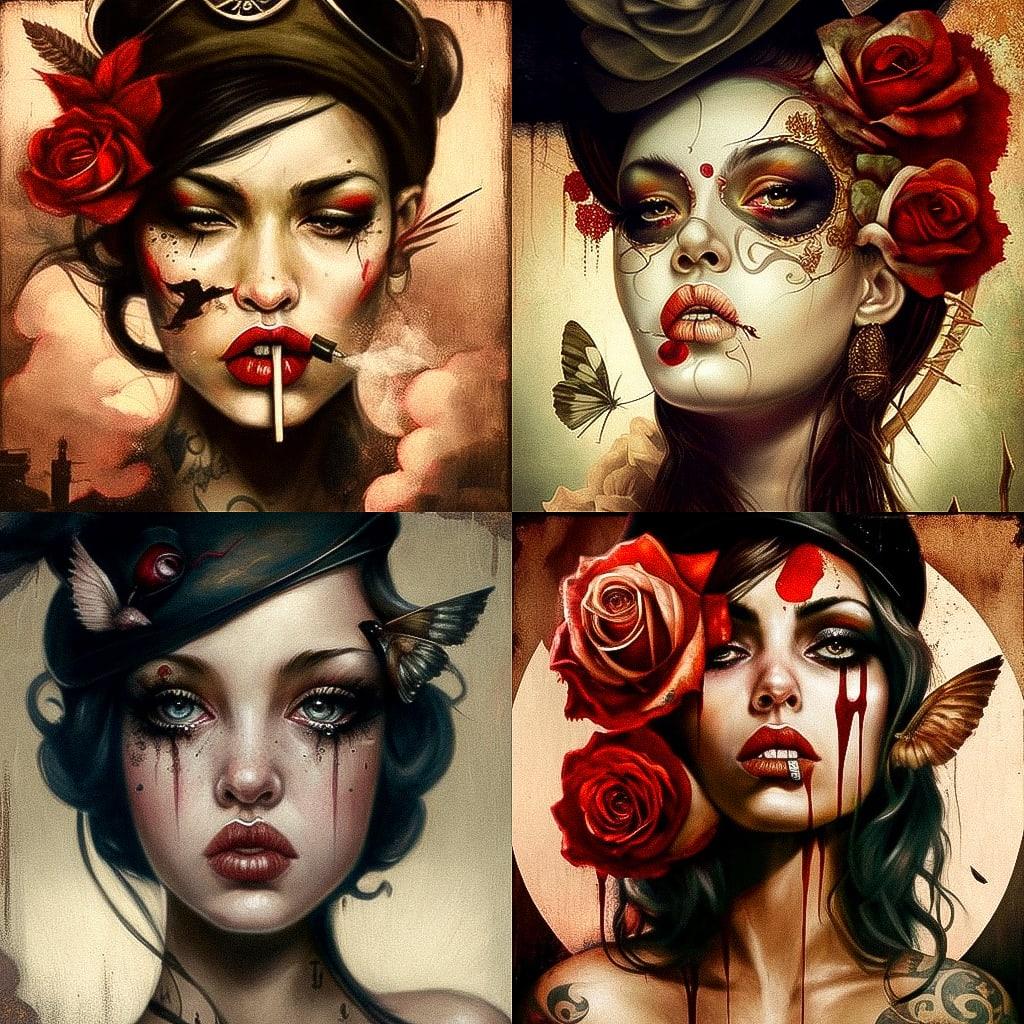 Brian M. Viveros style, Midjourney V4, render 1 of 4