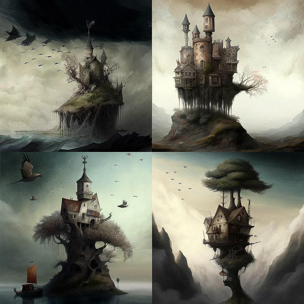 Brian Mashburn style, Midjourney V4, render 1 of 4