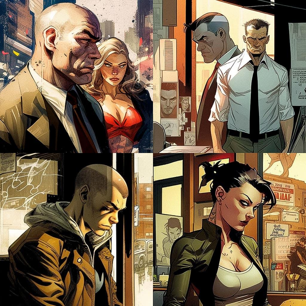 Brian Michael Bendis style, Midjourney V4, render 1 of 4