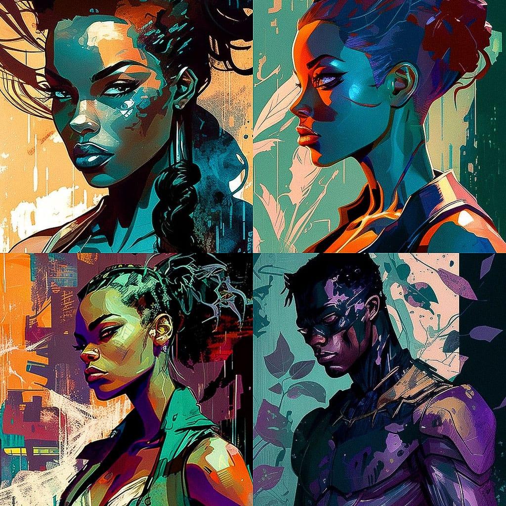 Brian Stelfreeze style, Midjourney V4, render 1 of 4