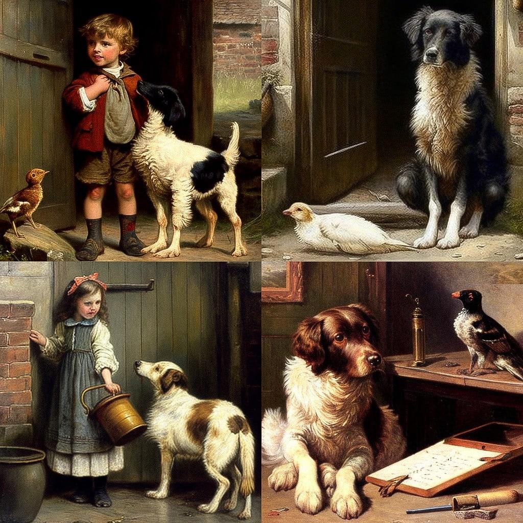 Briton Riviere style, Midjourney V4, render 1 of 4