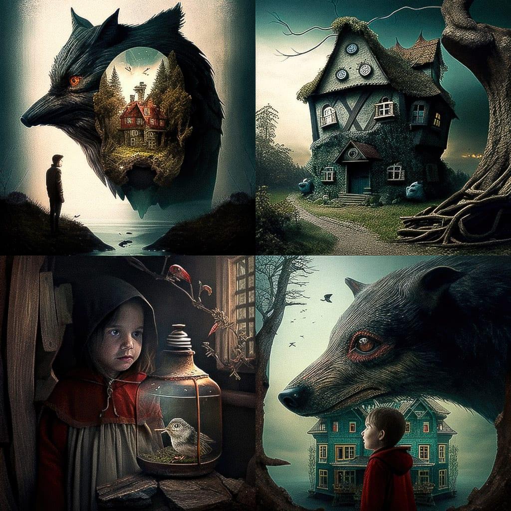 Brothers Grimm style, Midjourney V4, render 1 of 4