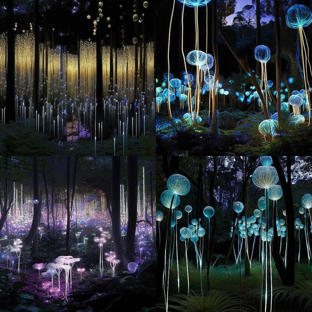 Bruce Munro style, Midjourney V4, render 1 of 4