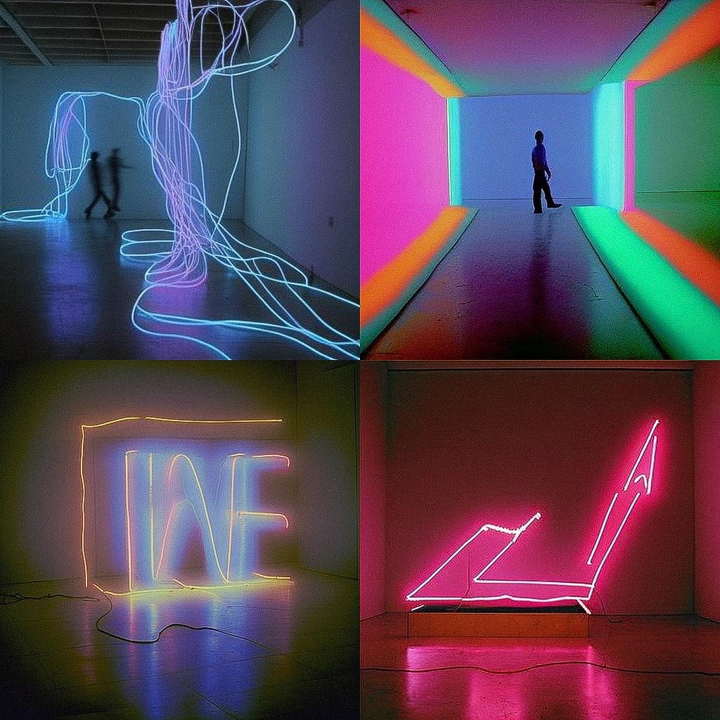 Bruce Nauman style, Midjourney V4, render 1 of 4