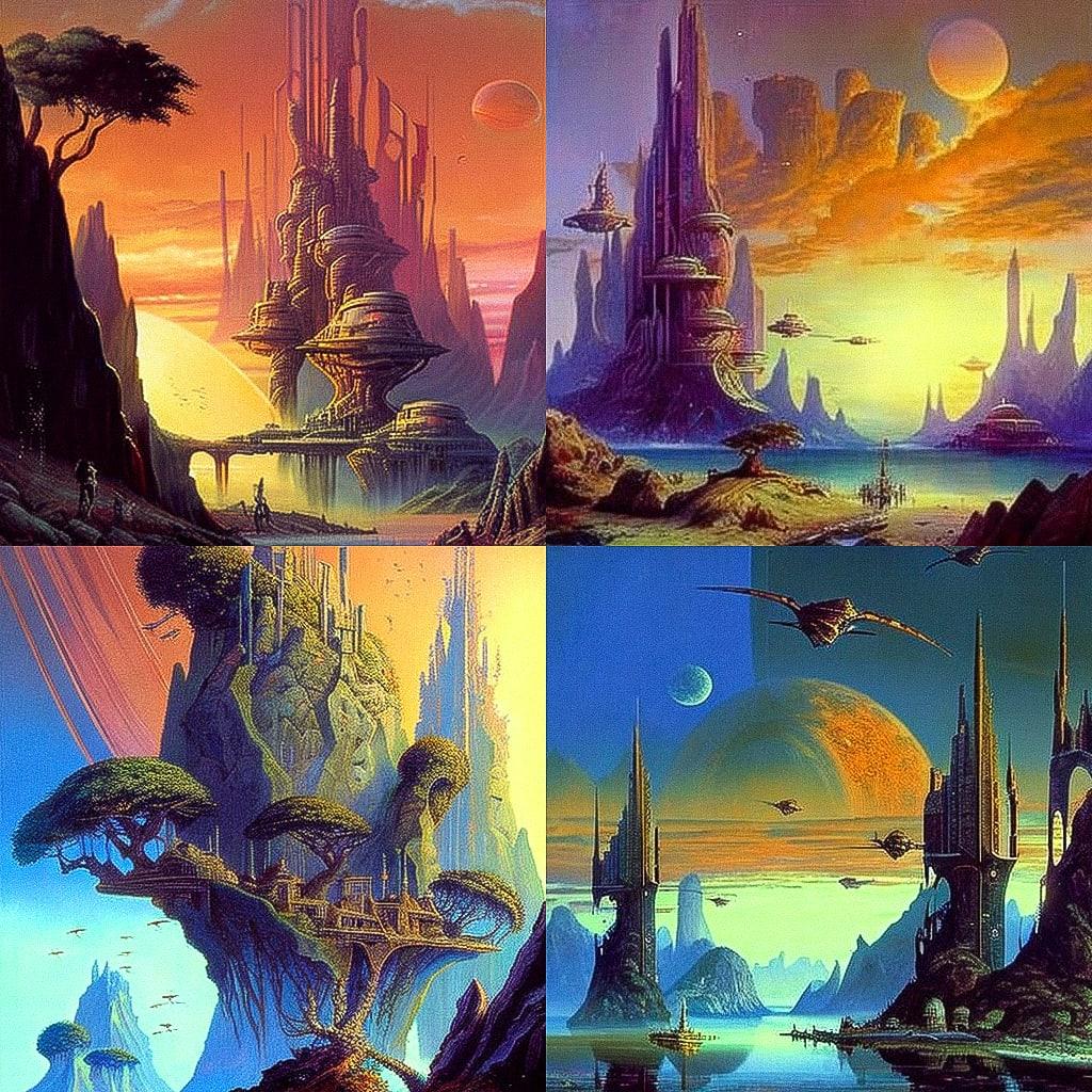 Bruce Pennington style, Midjourney V4, render 1 of 4