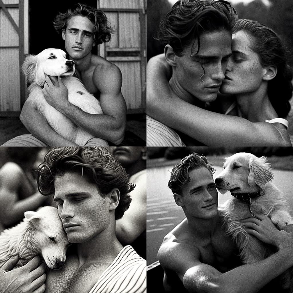 Bruce Weber style, Midjourney V4, render 1 of 4