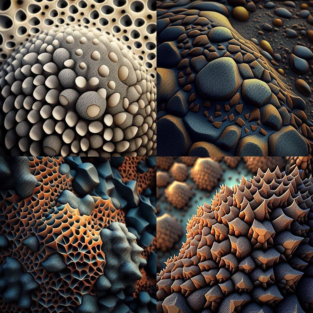 Bumpy texture style, Midjourney V4, render 1 of 4
