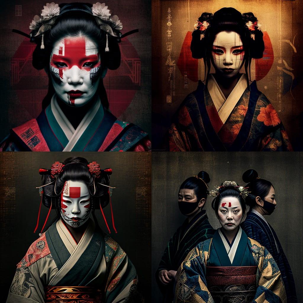 Bunraku style, Midjourney V4, render 1 of 4