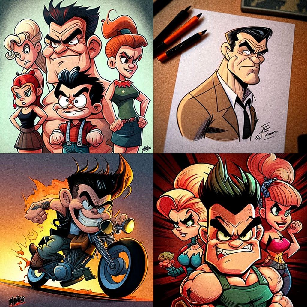 Butch Hartman style, Midjourney V4, render 1 of 4