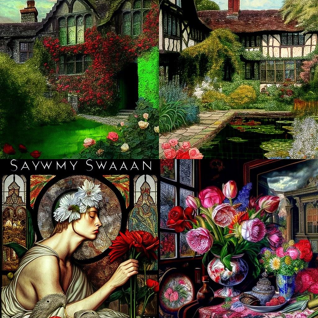 Byam Shaw style, Midjourney V4, render 1 of 4