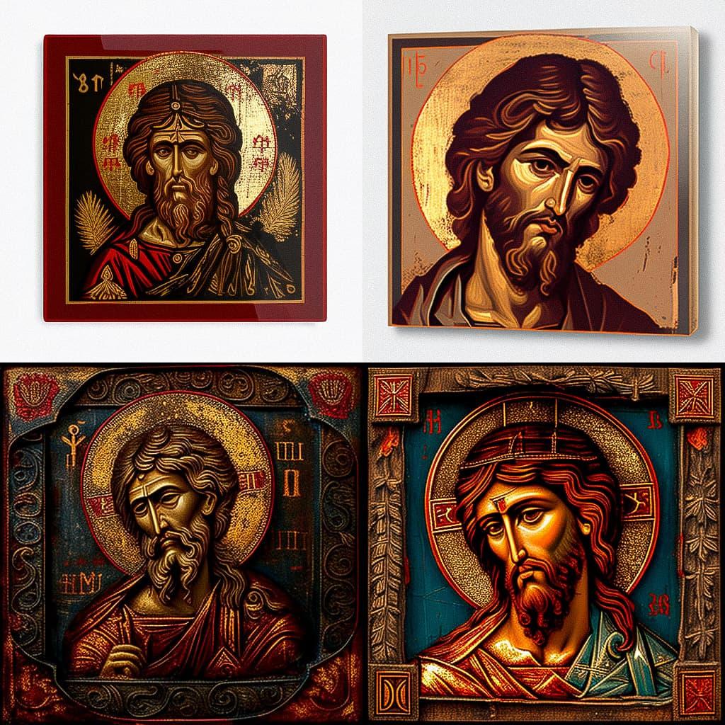 Byzantine icon style, Midjourney V4, render 1 of 4
