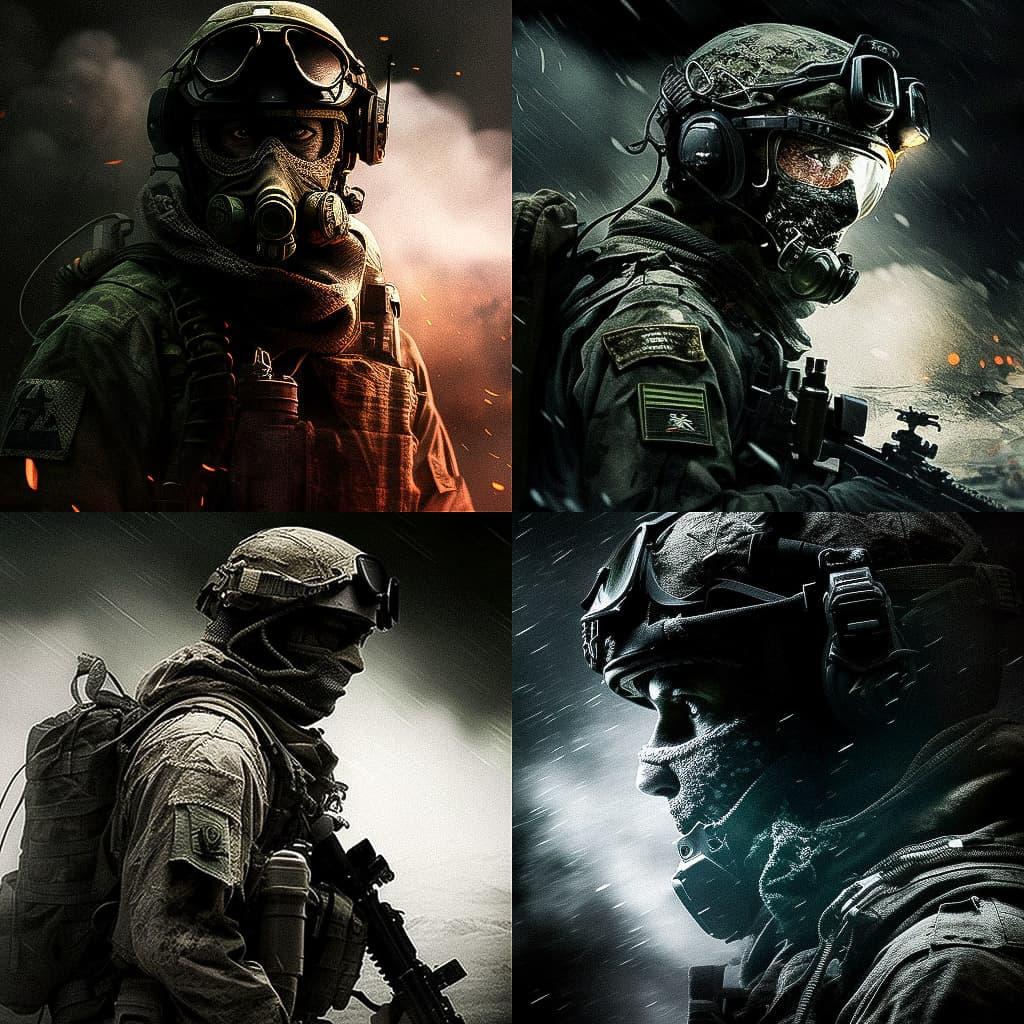 Call of Duty style, Midjourney V4, render 1 of 4