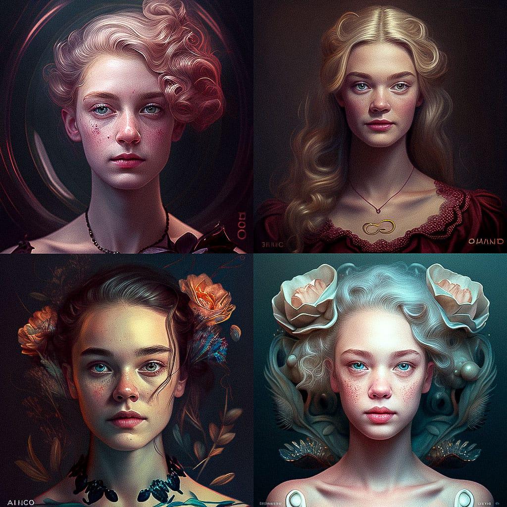 Cameo style, Midjourney V4, render 1 of 4