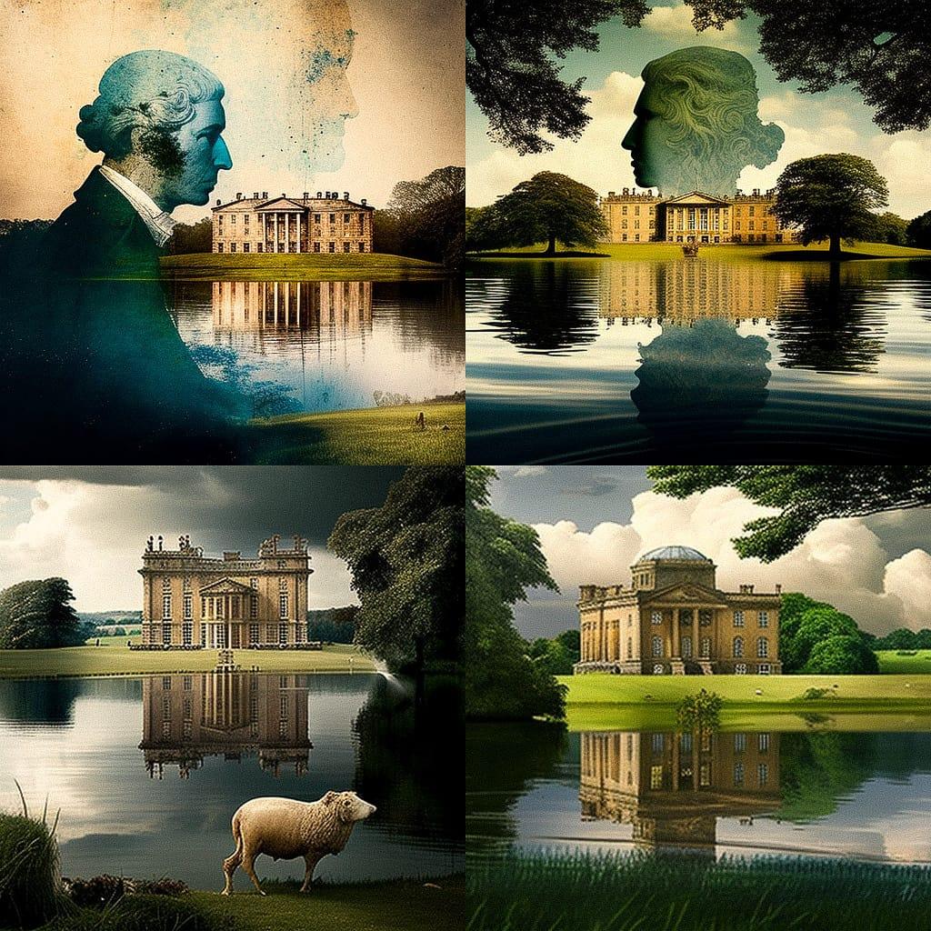 Capability Brown style, Midjourney V4, render 1 of 4
