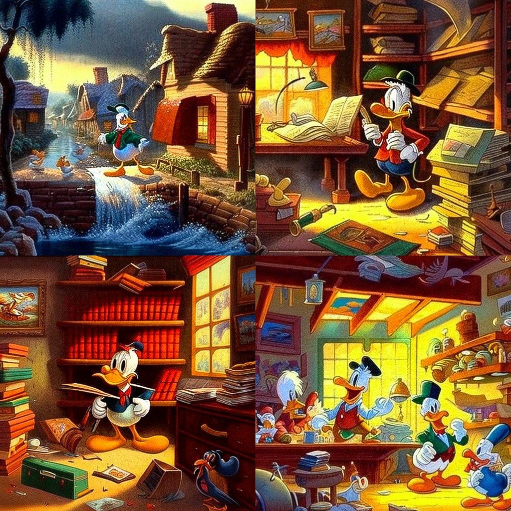 Carl Barks style, Midjourney V4, render 1 of 4