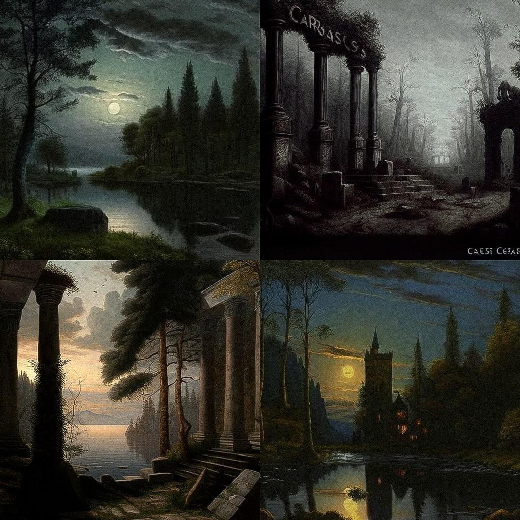 Carl Gustav Carus style, Midjourney V4, render 1 of 4