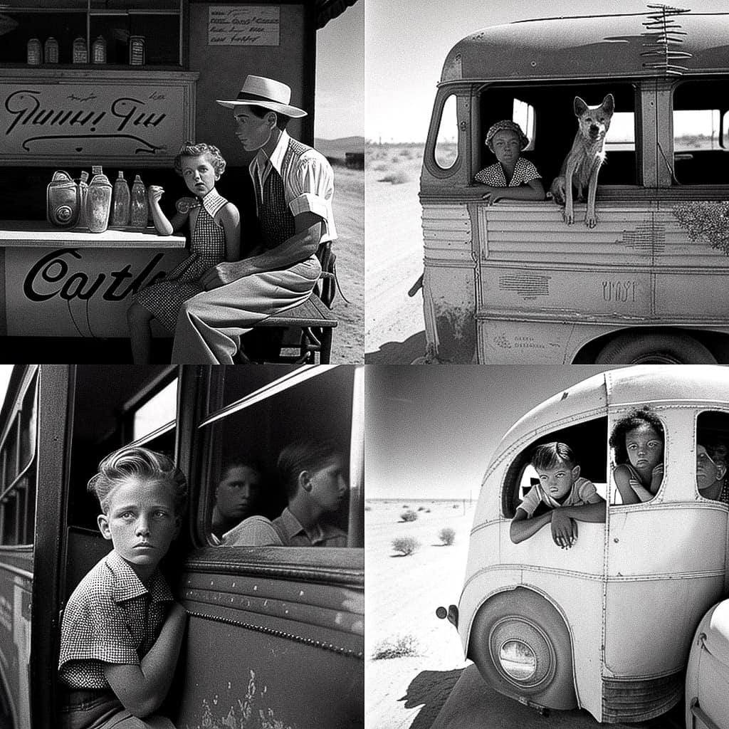 Carl Mydans style, Midjourney V4, render 1 of 4