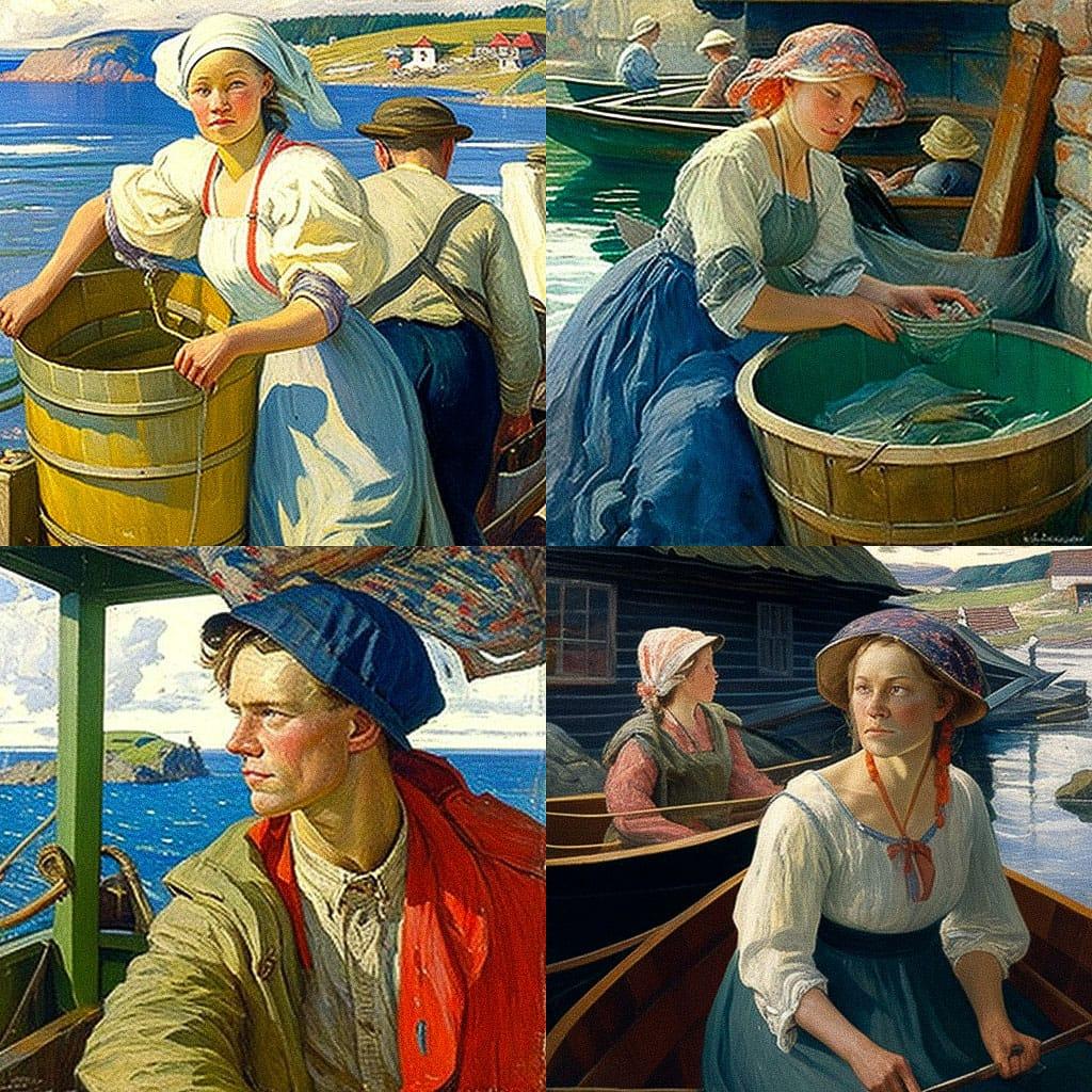 Carl Wilhelmson style, Midjourney V4, render 1 of 4