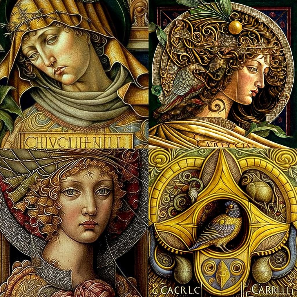 Carlo Crivelli style, Midjourney V4, render 1 of 4