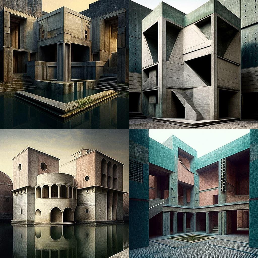 Carlo Scarpa style, Midjourney V4, render 1 of 4
