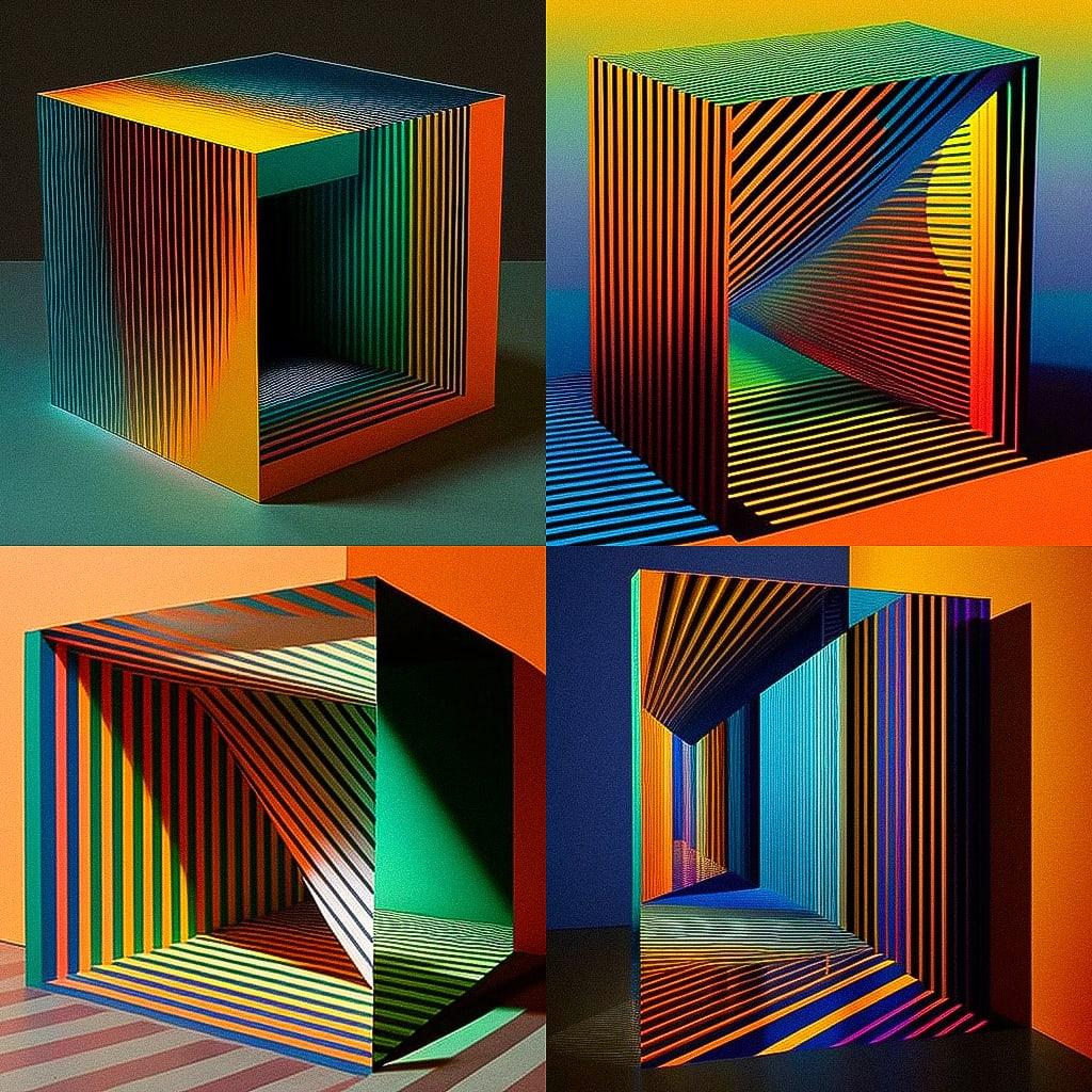 Carlos Cruz-Diez style, Midjourney V4, render 1 of 4