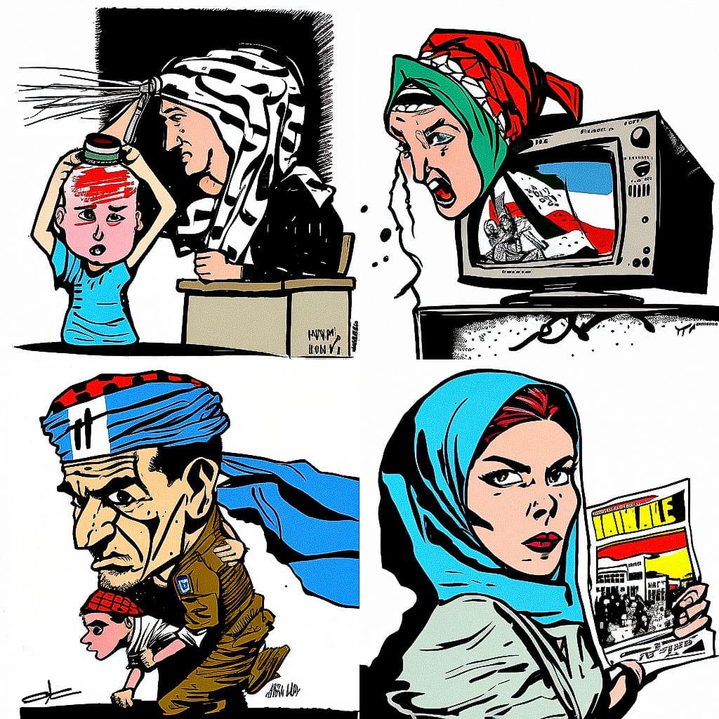 Carlos Latuff style, Midjourney V4, render 1 of 4