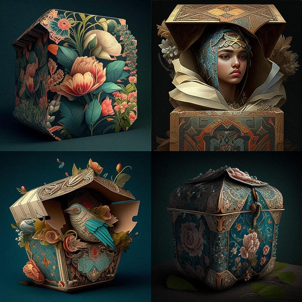 Cartonnage style, Midjourney V4, render 1 of 4
