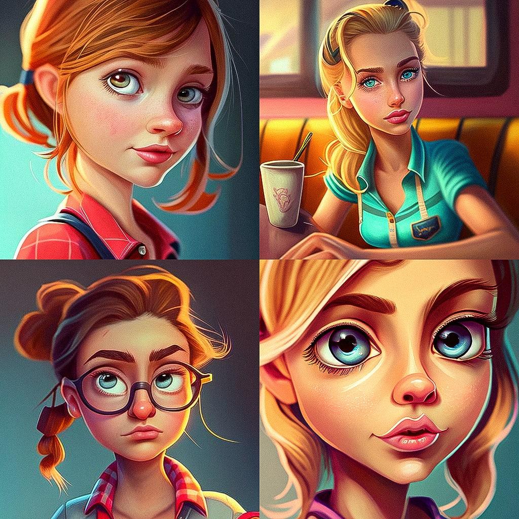 Cartoon style style, Midjourney V4, render 1 of 4