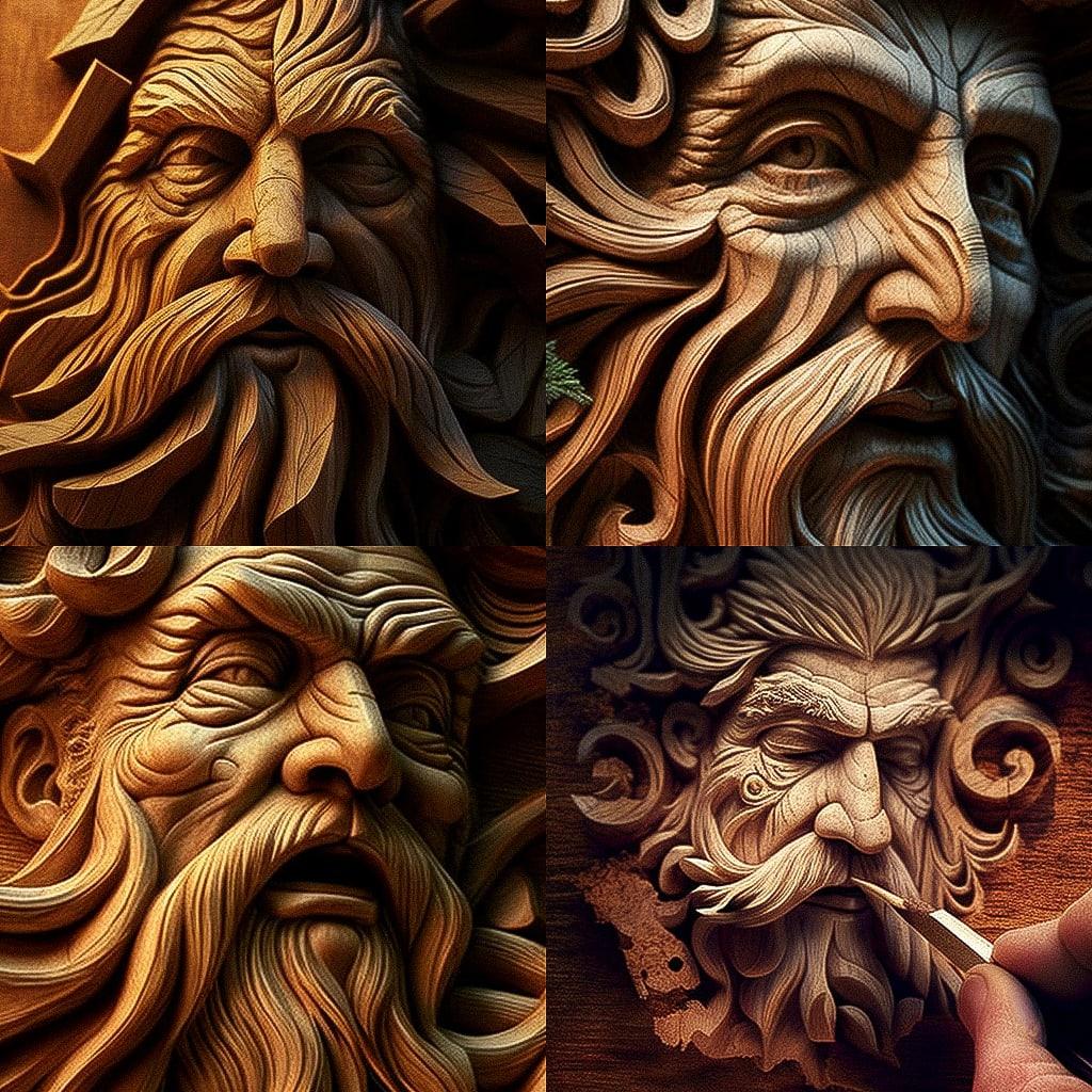 Carving style, Midjourney V4, render 1 of 4