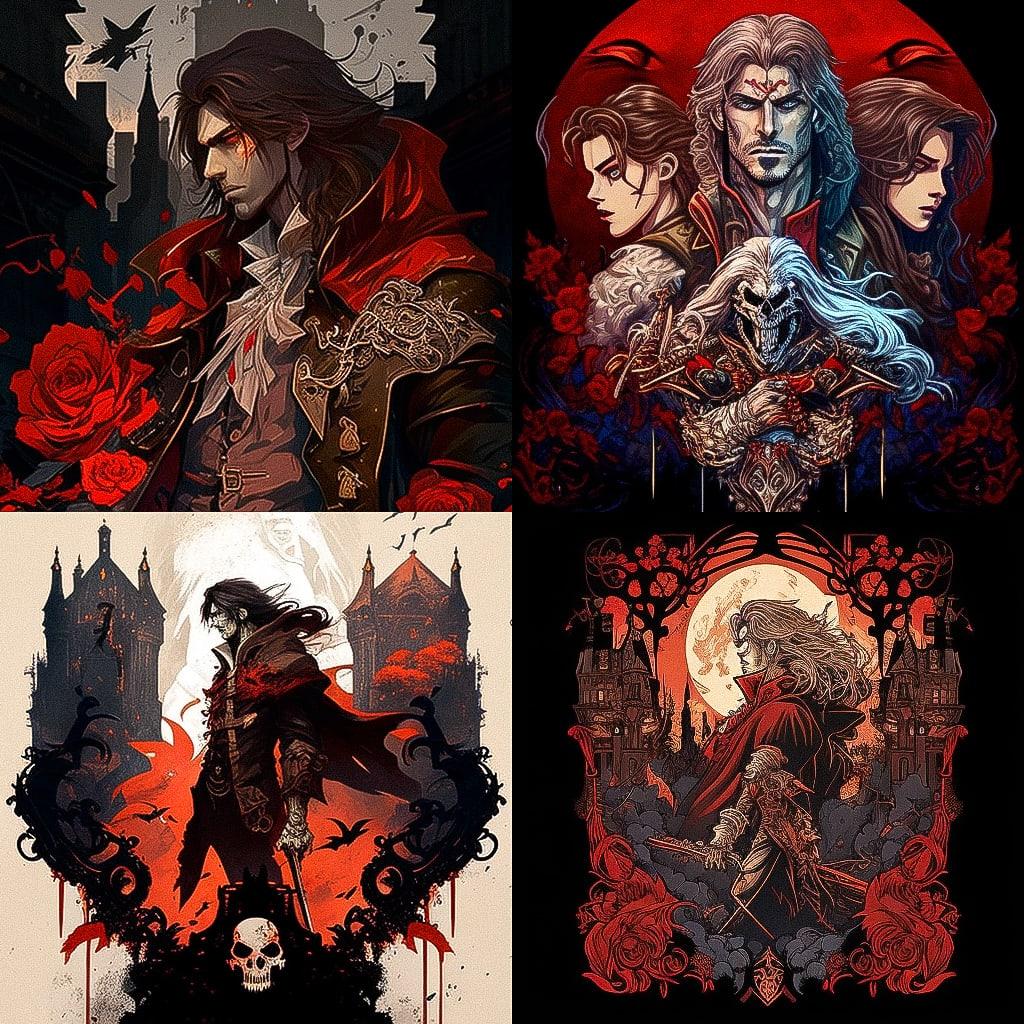 Castlevania style, Midjourney V4, render 1 of 4