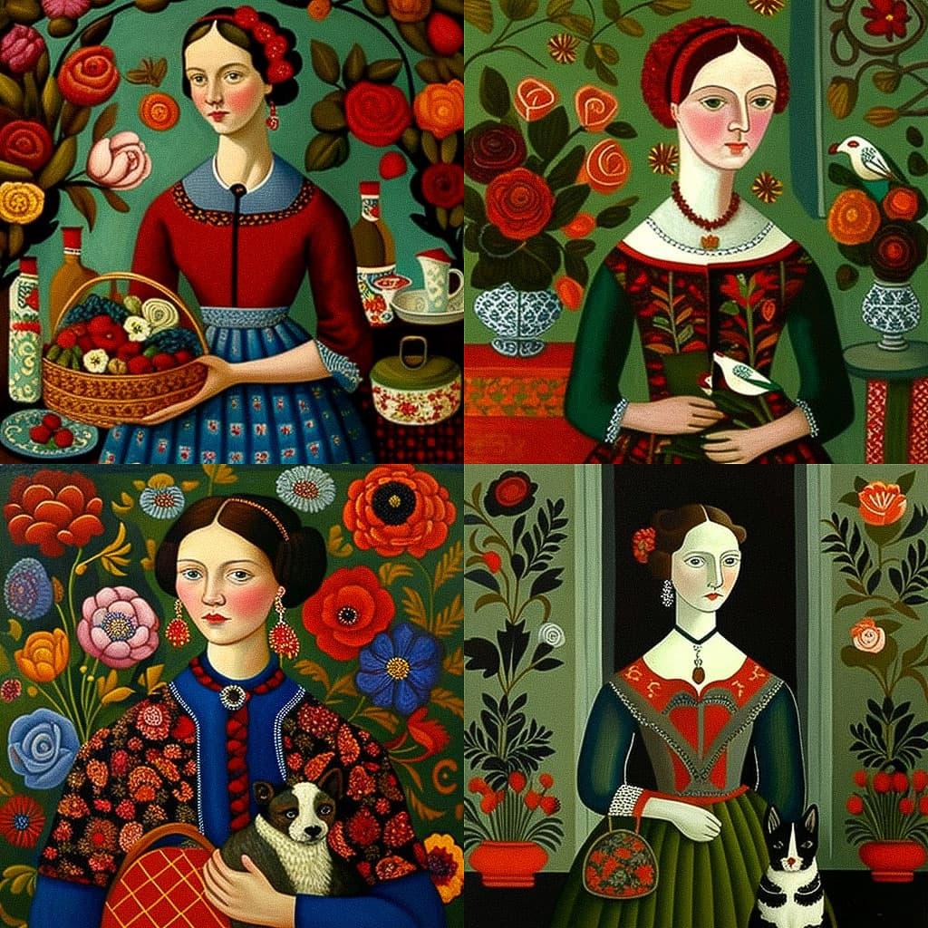 Catherine Nolin style, Midjourney V4, render 1 of 4