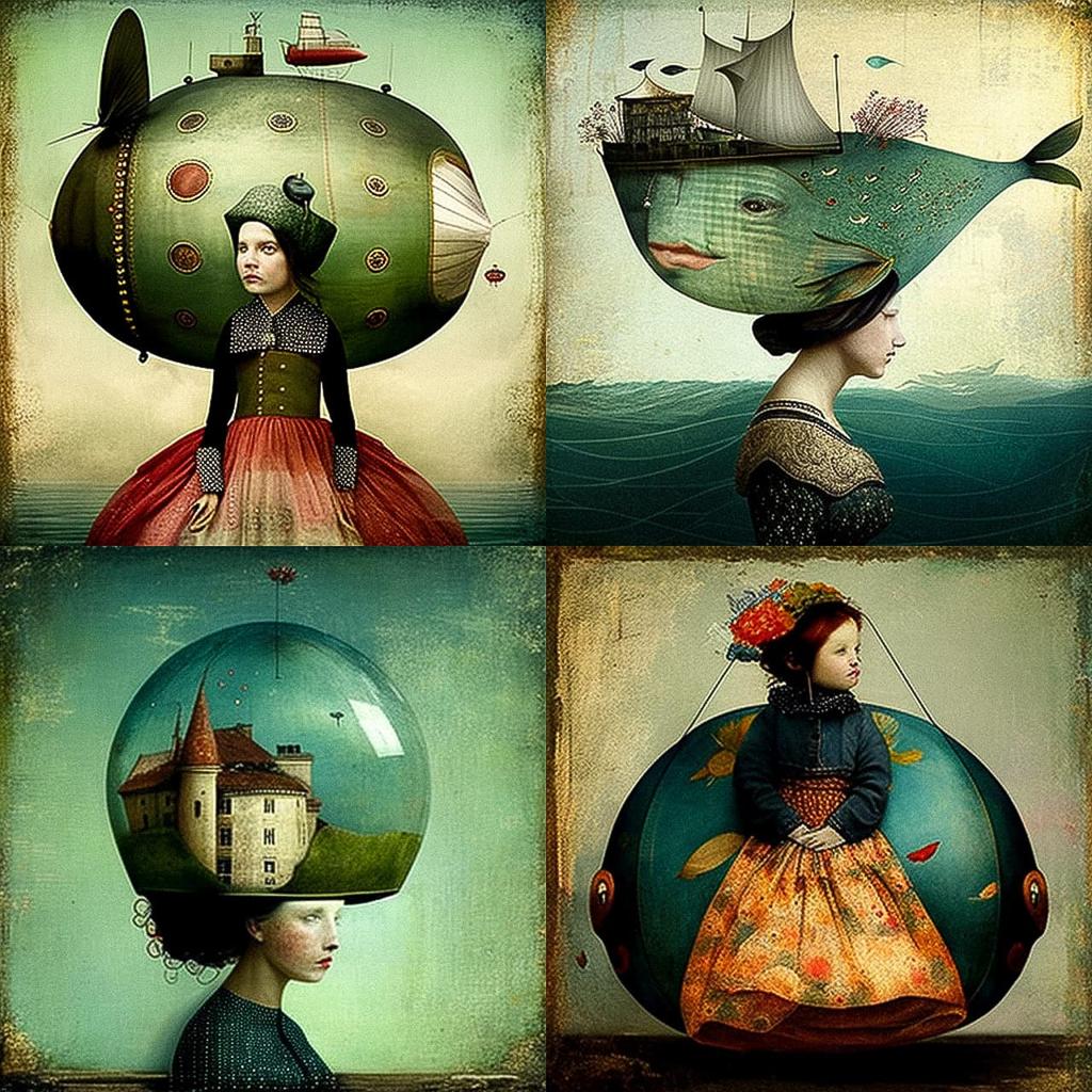 Catrin Welz-Stein style, Midjourney V4, render 1 of 4