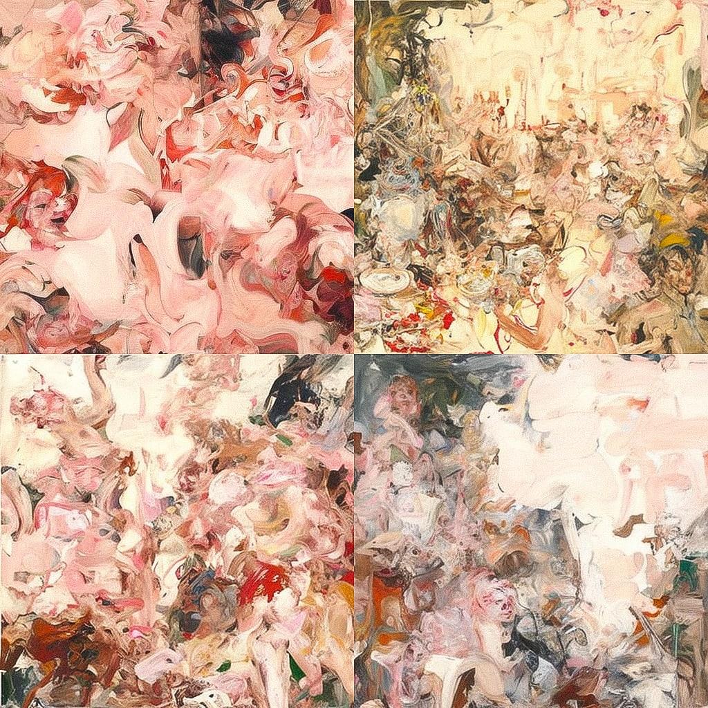 Cecily Brown style, Midjourney V4, render 1 of 4