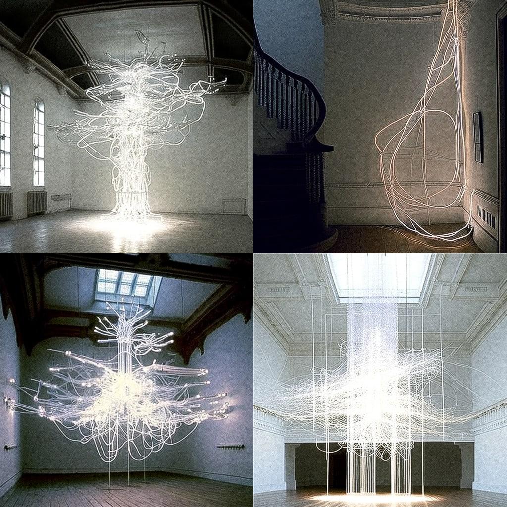 Cerith Wyn Evans style, Midjourney V4, render 1 of 4