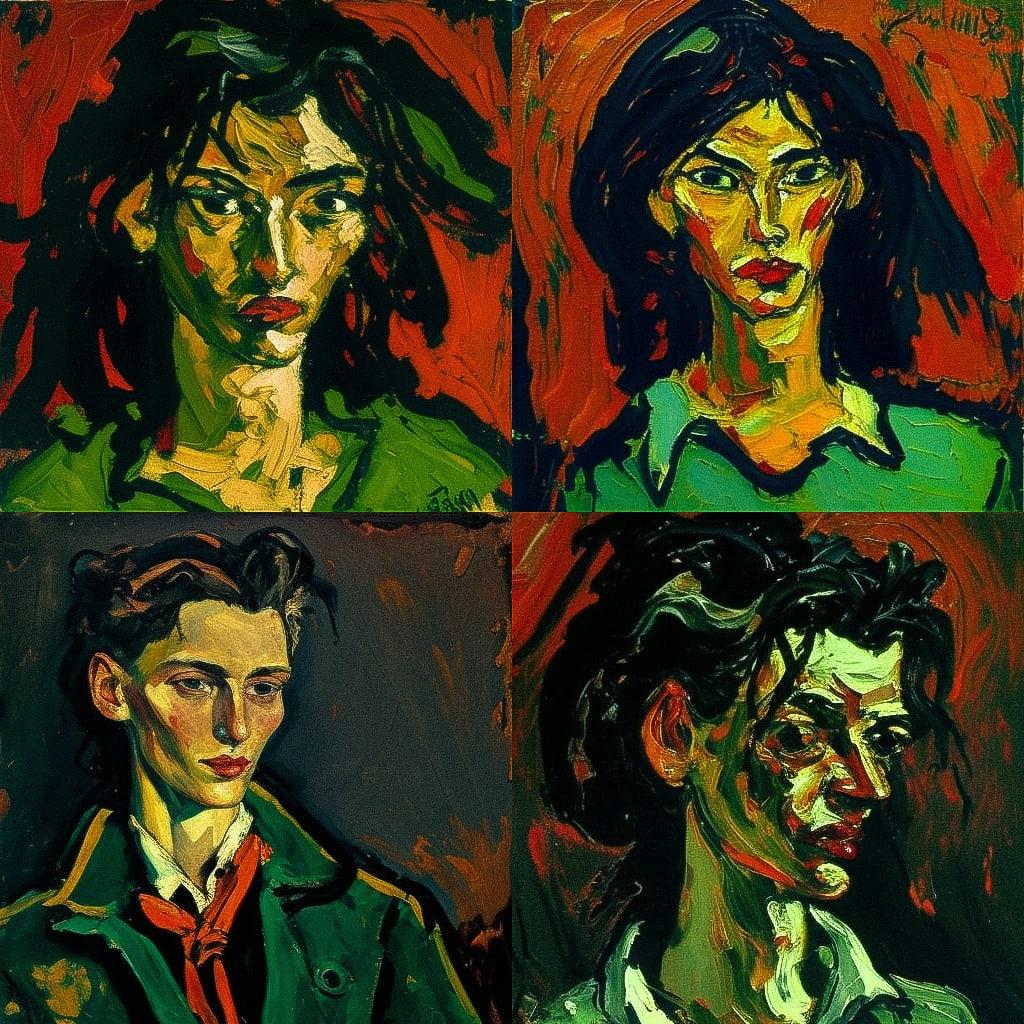 Chaim Soutine style, Midjourney V4, render 1 of 4