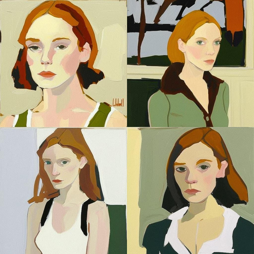 Chantal Joffe style, Midjourney V4, render 1 of 4