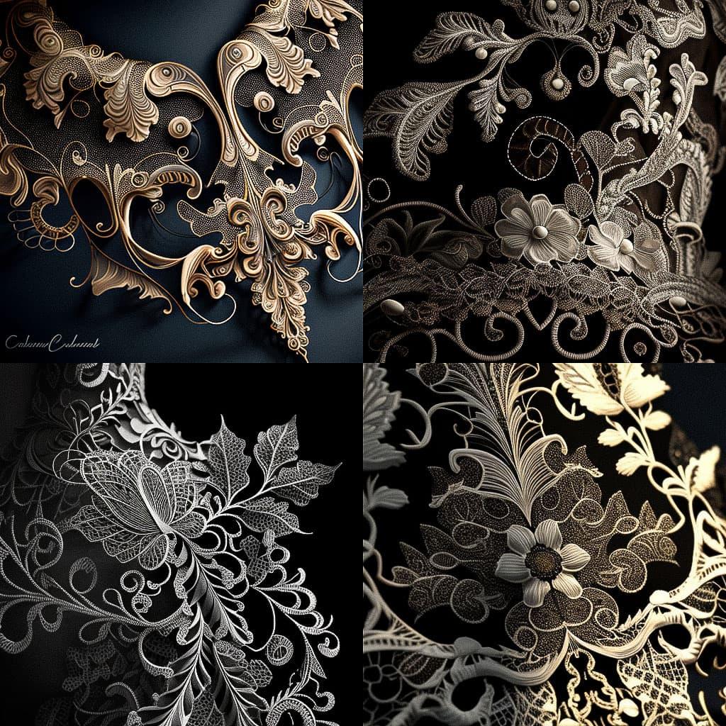 Chantilly lace style, Midjourney V4, render 1 of 4